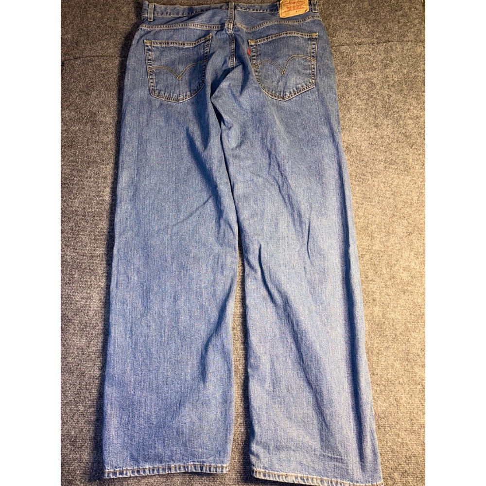 Levi's 569 Straight Jeans Men 38x34 Blue Denim Loose Fit Red Tab Double Stitch - Picture 9 of 10